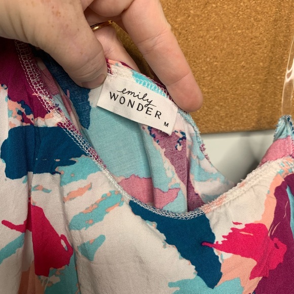 Emily Wonder one-shoulder patterned dress with waist tie - Picture 3 of 7